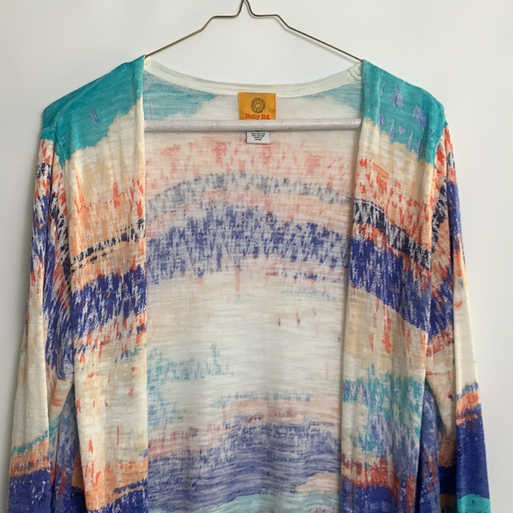 Ruby Rd. Cardigan Tunic Long Sweater - Picture 3 of 7